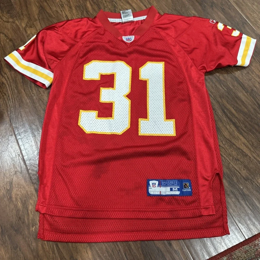 Priest Holmes 31 Kansas City Chiefs NFL Red Reebok Jersey Youth Large 10-12 used